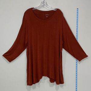 Plus Size Redish Orange Long Sleeve Top. Size 2X